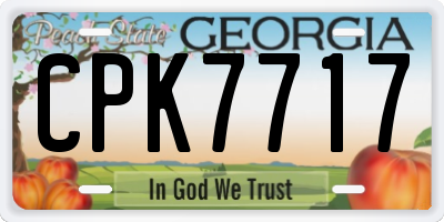 GA license plate CPK7717