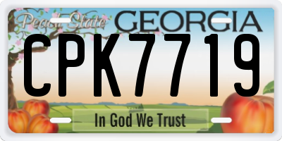 GA license plate CPK7719
