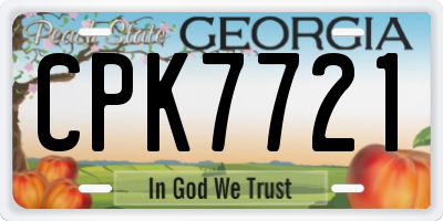 GA license plate CPK7721
