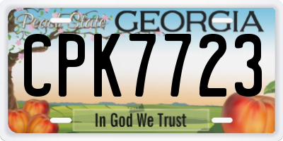GA license plate CPK7723