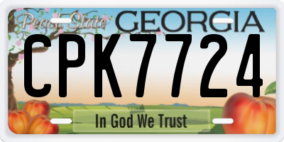 GA license plate CPK7724
