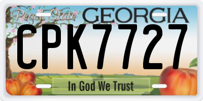 GA license plate CPK7727
