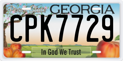 GA license plate CPK7729
