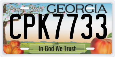 GA license plate CPK7733