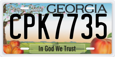 GA license plate CPK7735