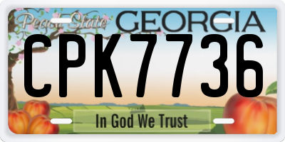 GA license plate CPK7736