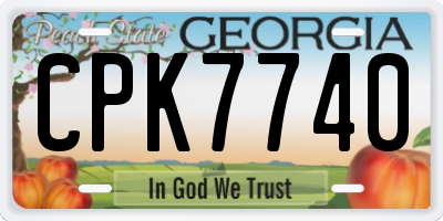 GA license plate CPK7740