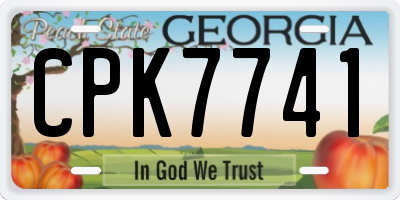 GA license plate CPK7741