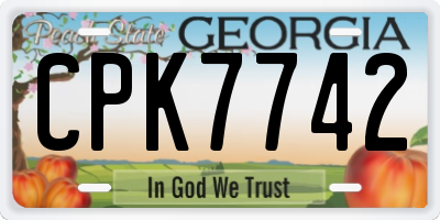 GA license plate CPK7742