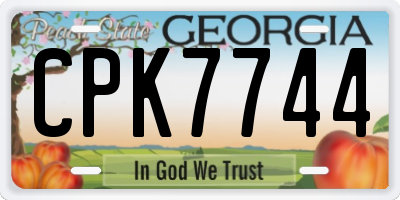 GA license plate CPK7744