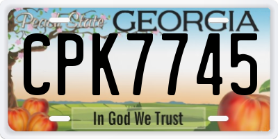 GA license plate CPK7745