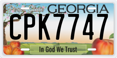 GA license plate CPK7747