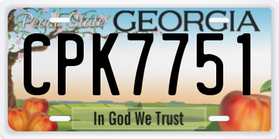 GA license plate CPK7751