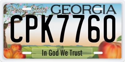 GA license plate CPK7760
