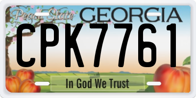 GA license plate CPK7761