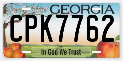GA license plate CPK7762