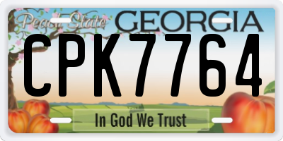 GA license plate CPK7764