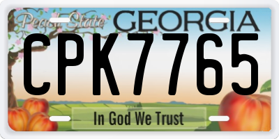 GA license plate CPK7765