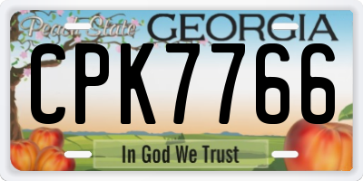 GA license plate CPK7766
