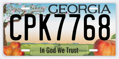 GA license plate CPK7768