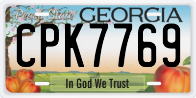 GA license plate CPK7769