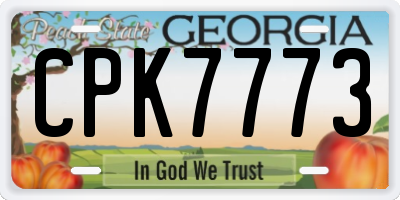 GA license plate CPK7773