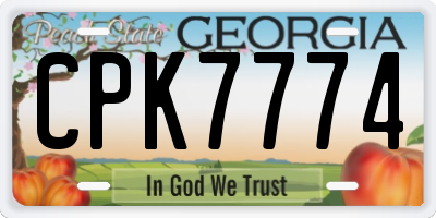 GA license plate CPK7774