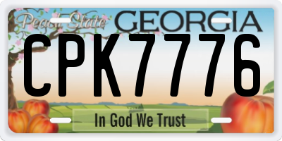 GA license plate CPK7776
