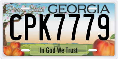 GA license plate CPK7779