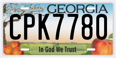 GA license plate CPK7780