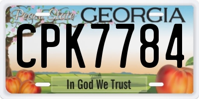 GA license plate CPK7784