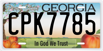 GA license plate CPK7785