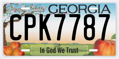 GA license plate CPK7787