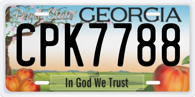 GA license plate CPK7788