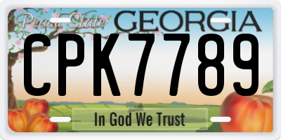 GA license plate CPK7789