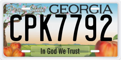 GA license plate CPK7792