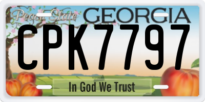 GA license plate CPK7797