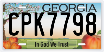 GA license plate CPK7798