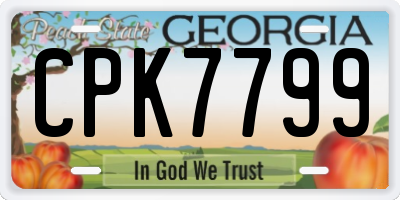 GA license plate CPK7799