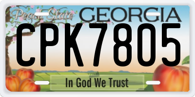 GA license plate CPK7805
