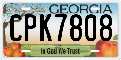 GA license plate CPK7808