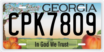 GA license plate CPK7809