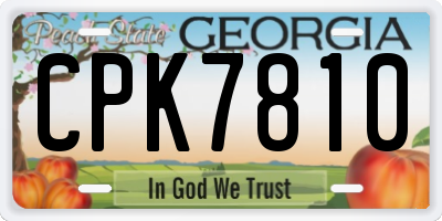 GA license plate CPK7810