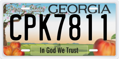 GA license plate CPK7811
