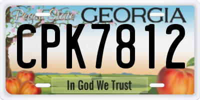 GA license plate CPK7812