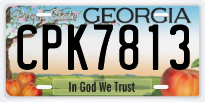 GA license plate CPK7813