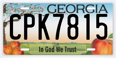 GA license plate CPK7815