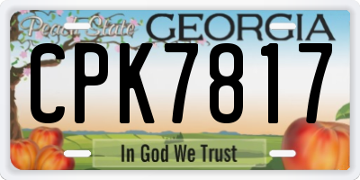 GA license plate CPK7817