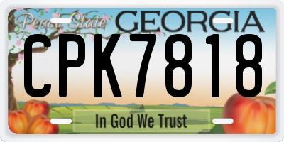 GA license plate CPK7818