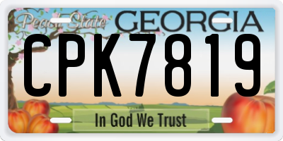 GA license plate CPK7819